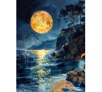 DMQBT 1500 Piezas Rompecabezas para Adultos - Seaside Moons Art Oil Painting - Decoración del Hogar - Large Rompecabezas Gifts para The Family - Jy352Zp