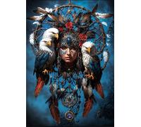 DMQBT Difficult Rompecabezas 1500 Piece para Adults - Dreamcatchers and Birds Abstract Painting - Decoración del Hogar - Large Rompecabezas para Family Fun Challenge Games - Xu353Tw