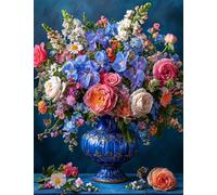 DMQBT Difficult Rompecabezas 1500 Piece para Desafío De Adultos - Bloomings Flowers Retro Oil Paintings - Home Educational Games Rompecabezas - Juguetes De Descompresión para Adultos - Cq351Zj