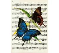 DMQBT Difícil Rompecabezas De 1000 Piezas - Rompecabezas Irregular Colorido - Artistic Imagen of Butterflys On Sheet Musics - Juguetes De Desafío Personalizados para Adultos - DX40ZW