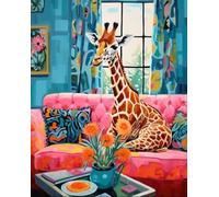 DMQBT Rompecabezas,1000 Pieces,Póster,Puzzle,Gifts , Abstract Picture of Animals On The Sofass Color Oil Painting ,Juegos para Reducir El Estrés Familiar, Cx128Zw