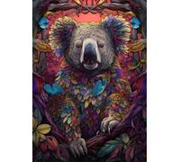 DMQBT Rompecabezas 1500 Piezas para Adults ，Difficult Rompecabezas 1500 Piece para Desafío De Adultos ，Cute Koalas Abstract Painting ，Juguetes Educativos para Niños - Cq415Zj