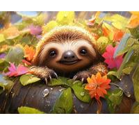DMQBT Rompecabezas para Adultos 1500 Piezas - Colorful - 1500 Piezas Adult Rompecabezas - Cute Sloths Art Painting - para Juguetes De Desafío Difíciles para Divertirse En Familia - Jy139Zp