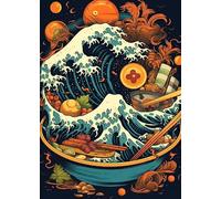 DMQBT Rompecabezass For Adults 1500 Piezas - Colorful - 1500 Piezas Adult Rompecabezas - Japanese Retro Ramenss Póster - Decoración del Hogar - Vw67Zq