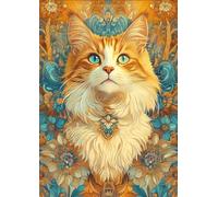 DMQBT Rompecabezass For Adults 1500 Piezas - Colorful - Cute Cat Abstract Oil Painting - Decoración del Hogar - Póster Art Rompecabezas 1500 Piezas - Vw80Zq