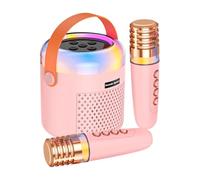 dmqdu Altavoz de karaoke inalámbrico de juguete de la máquina de karaoke para | Altavoz de juguete inalámbrico portátil para - Juguetes de la máquina de karaoke con 2 micrófonos inalámbricos para