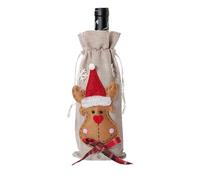 dmqdu Funda para botella de vino de Navidad, versátil y bonita, protector de envoltura de botella de vino de Navidad, con cordón de Navidad, bolsas de botella de vino tinto para viajes, bodas y Año