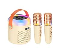 dmqdu Pequeña máquina de karaoke, máquina de karaoke para | Altavoz inalámbrico portátil de juguete para,Juguetes de máquina de karaoke con 2 micrófonos inalámbricos para, adultos y familia