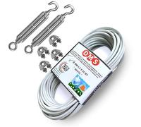 DMS Hilo para tender la ropa de exterior, 20 m x 4,5 mm de diámetro, resistente, cable de acero revestido, tendedero fabricado en Italia (20 m)