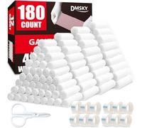 Dmsky Paquete De 180 Rollos Gasa Vendas, 4 Pulgadas X Yardas, Enrollada Transpirable Envuelta Individualmente, Suministros Primeros Auxilios Y Médicos Para Heridas