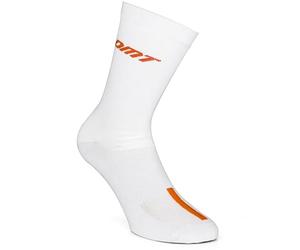 DMT Calcetines clásicos de ciclismo de carreras, Blanco/Naranja, L-XL