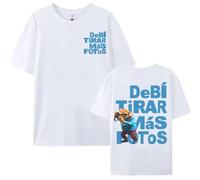DMTF Camiseta Bad Bunny, Diseño Gráfico Musical, Manga Corta, Estampado Doble Cara, Albun Bad Bunny el Conejo Malo (FR/ES, Letras, L, Regular, Regular, Negro)