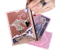 Dmuzsoih Baraja de Tarot,Juego Clásico Coleccionable Impermeable | Cartas de Tarot con Foil Dorado en Cartón,para Principiantes Mujeres Amigos Niños Estudiantes Y Reunión Hogar Picnic