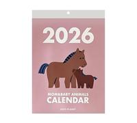 Dmuzsoih Calendario De Pared Caballos 2026,con Poni de Cuerda Adorable, Desprendible y Decorativo,Planificador Mensual - para Hábitos, Salud, Estudio, Limpieza, Ejercicio, Vacaciones, Eventos y Viajes