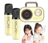 Dmuzsoih Juego de máquina de Karaoke, micrófono y Altavoz para niños | Altavoz portátil inalámbrico con micrófono | Suministros de Audio con conexión de micrófono Doble Recargable para el hogar,
