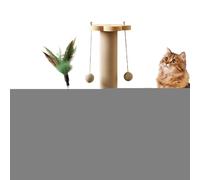 Dmuzsoih Poste rascador de sisal para gatos de 40 x 25 x 25 cm, árbol rascador multifuncional, rascador de gatitos 4 en 1 con bola colgante, pista de bolas interactiva para jugar
