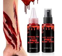 Dmuzsoih Sangre Falsa Lavable - Kit De Efecto Sangre Halloween para Disfraces | Accesorios para Ropa Escape Room Casas Encantadas Cosplay Teatro Fiesta Hombres