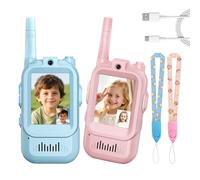 Dmuzsoih Walkie Talkie con Video - Intercomunicadores Interactivos Recargables De 2 Piezas | Radios De Mano Walkie Talkies con Video - para Niños de 3 a 12 Años en Actividades, y