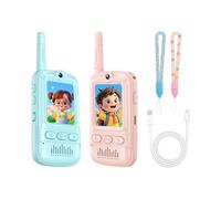 Dmuzsoih Walkie Talkies con Video para Niños, Juego de 2 Piezas Recargables Juguetes para Interiores y Exterior, Walkie Talkies Bidireccionales Infantiles, Regalo para Niños Niñas Cumpleaños Navidad