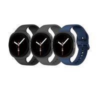 DMVEIMAL 3Piezas Suave Silicona Correa para Samsung Galaxy Watch 8 44mm 40mm/8 Classic Band 46mm Hombre Mujer,Impermeable Sport Loop Repuesto Correas Deportiva Pulsera para Samsung Watch 8/8 Classic