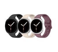 DMVEIMAL 3Piezas Suave Silicona Correa para Samsung Galaxy Watch 8 44mm 40mm/8 Classic Band 46mm Hombre Mujer,Impermeable Sport Loop Repuesto Correas Deportiva Pulsera para Samsung Watch 8/8 Classic