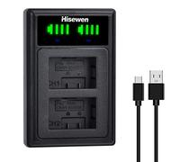 DMW-BMB9 Cargador de batería Hisewen LED, cargador doble para Panasonic Lumix FZ82, DMC-FZ80, DMC-FZ100, DMC-FZ150, DMC-FZ72, DMC-FZ70, DMC-FZ62, DMC-FZ60, DMC-FZ48&Leica V-Lux2, V-Lux3 cámara