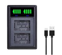 DMW-BMB9E - Cargador de batería para pepinillos (LED, doble batería) compatible con Panasonic DMW-BMB9, Lumix DMC-FZ40, DMC-FZ60 DMC-FZ62 DC-FZ85