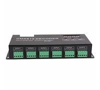 DMX 24 CH Decodificador de Pantalla Digital, DC 5-24V Voltaje Constante DMX512 Decoder Din Rail Montado Rargente de 24 Canales Controlador de Atenuación RGB para Barra de