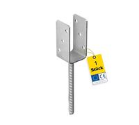 DMX - Soporte de poste en U - Ancla de poste - Conector de madera - Zapata de viga con perfil en U - Soporte de poste 90x90 - Soporte de poste para empotrar en hormigón - Pie de soporte para postes de