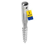 DMX - Soporte de poste redondo Ø 60 mm - 550x60x1,8 Anclaje de suelo para atornillar - Base atornillable - Casquillos de suelo atornillables - Base de soporte - Anclaje de tierra - Estaca de tierra