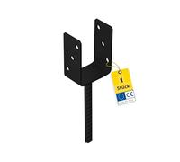 DMX - Soporte en U para poste - Ancla para poste - Conector de madera - Zapata de viga en U - Soporte de poste 70x70 - Soporte de poste para empotrar en hormigón - Pie de soporte para postes de valla