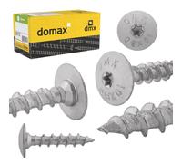 DMX - Tornillos de cabeza plana 10 x 50 - 8 tornillos autorroscantes - Juego de tornillos para madera - Juego de tornillos de cabeza plana para madera - Tornillos Torx para soporte de postes (plata