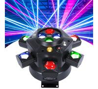 DMX512 - Luz de cabeza móvil de 6 brazos, foco de escenario activado por sonido, 23 canales, luz LED DJ para discoteca, club, bar, boda, fiesta