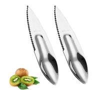 DMZK 2 Piezas Cuchillo de Fruta, Peladores de Fruta, Cortador de Kiwi de Acero Inoxidable, Cortador de Aguacate, Cortador de Kiwi de Fruta Pelador, Adecuado para Manzanas Pomelos Papaya Naranjas