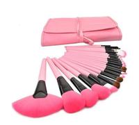 DMZK Brochas de Maquillaje Profesional Rosa 24pcs Cepillo de Maquillaje con Bolsa para Sombra de Ojos, Colorete, Cejas, Labios ect