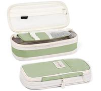 DMZK Estuche Escolar, Estuches de Lápices de Gran Capacidad, Estuche Organizador Portalapices Neceser Maquillaje para Niñas Niños Adolescentes Estudiantes Adultos, Verde