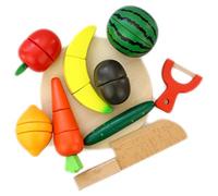 DMZK Frutas y Verduras Juguete para Cortar con iman, Juego de Alimentos Madera para niños