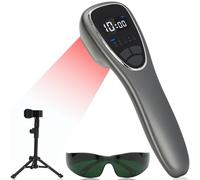 Dmzosmd Dispositivo de terapia de luz roja fría para perros, gatos, loros y otros, 12 x 650 nm + 6 x 808 nm, dispositivo de terapia de luz roja infrarroja infrarroja de mano para alivio del dolor