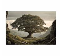 DMZPKZB áRbol Del Mundo Sagrado MitologíA NóRdica ImáGenes Murales PóSter Arte antiguo de árboles de montaña Grande Cuadros Modernos Lienzo，Cuadro Decorativo Para Sala（Multicolor-80x120cm Sin marco