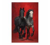 DMZPKZB Arte de pared con pintura abstracta de animales sobre lienzo Mustang Cuadros para decorar el salón, baño, dormitorio, oficina,corredor（negro-30x45cm Sin marco