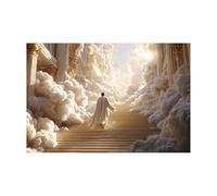 DMZPKZB Arte mural de Jesucristo Jesús y el Reino de Dios Arte mural con pintura vintage, decoración religiosa,para sala de estar, dormitorio, oficina, iglesia（Blanco-80x120cm Sin marco