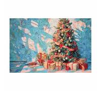 DMZPKZB Arte navideño clásico Árbol de Navidad Obra de arte moderna, decoración navideña para pared, ideal para sala de estar, oficina y dormitorio.（verde101-50x70cm Sin marco