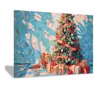 DMZPKZB Arte navideño clásico Árbol de Navidad Obra de arte moderna, decoración navideña para pared, ideal para sala de estar, oficina y dormitorio.（verde101-80x120cm Enmarcado