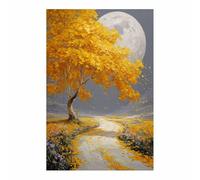 DMZPKZB Cuadro Del Arbol De La Vida Golden Ginkgo Art Dough ImpresióN En Material Tejido No Tejido Modernos ArtíStica Imagen DecoracióN De Pared Salon Dormitorio（Multicolor-50x70cm Sin marco