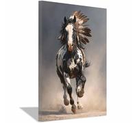 DMZPKZB Cuadros de animales caballo de pura sangre Impresiones en lienzo, Arte mural popular, para Sala de estar dormitorio baño pasillo Decoración del hogar（blanco y negro175-70x100cm Enmarcado