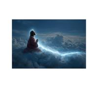 DMZPKZB Decoración de pared con pintura cristiana El poder de la fe Imagen y póster impresos de Cristo Dios para sala de estar, dormitorio y iglesia(Blanco-30x45cm Sin marco
