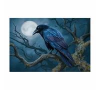 DMZPKZB Impresiones en lienzo de animales Cuervos de los Bosques Oscuros Cuadros geniales para decoración de paredes, obras de arte grandes,para dormitorio, cocina,baño（Multicolor-50x70cm Sin marco
