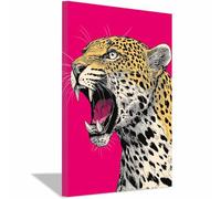 DMZPKZB Lienzo decorativo con animales Leopardo amarillo mural estético, Decoración del hogar para sala de estar, dormitorio, baño, pasillo y oficina（blanco y negro128-50x70cm Enmarcado