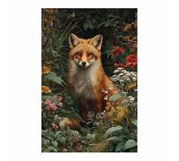 DMZPKZB Lienzos de animales Zorros y flores Obras de arte impresas modernas, lienzos grandes ideales para salas de estar, dormitorios, oficinas y estudio（amarillo85-50x70cm Sin marco