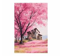 DMZPKZB Pintura de paisajes naturales El lago huahe decoración de pared con impresión en lienzo,obra de arte para dormitorio,sala de estar,pasillo,iglesia（rosa-50x70cm Sin marco